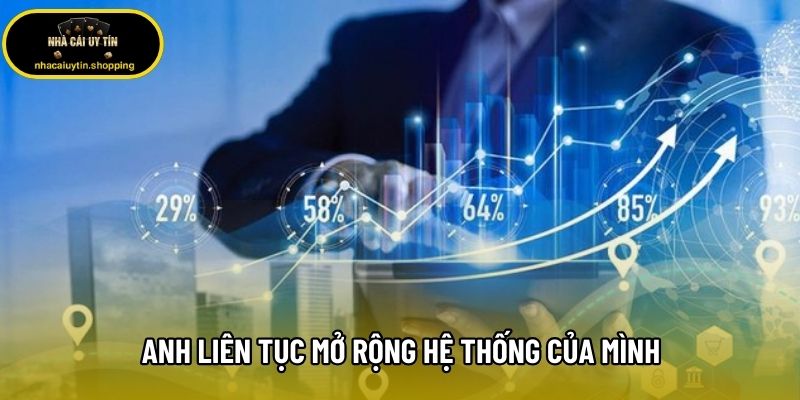 Anh liên tục mở rộng hệ thống của mình